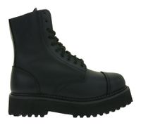 Bottes Brandit Phantom unisexes intemporelles en cuir véritable avec semelle plateforme audacieuse, style ranger, inspirées des bottes militaires à lacets, deuxième choix – légères imperfections esthétiques, 9072-2 Noir
