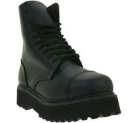 Bottes Brandit Phantom unisexes intemporelles en cuir véritable avec semelle plateforme audacieuse, style ranger, inspirées des bottes militaires à lacets, deuxième choix – légères imperfections esthétiques, 9072-2 Noir