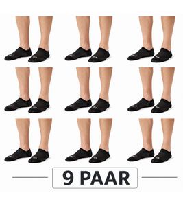 9 Pairs of Sergio Tacchini Invisible Footie Socks (Cotton) – Black