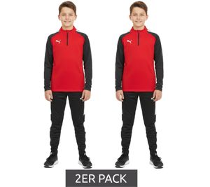 2er Sparpack PUMA Teamliga 1/4 Zip Top Kinder Sweatshirt nachhaltiges Trainings-Shirt mit dryCELL Sport-Shirt 657237 01 Rot