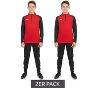 2er Sparpack PUMA Teamliga 1/4 Zip Top Kinder Sweatshirt nachhaltiges Trainings-Shirt mit dryCELL Sport-Shirt 657237 01 Rot