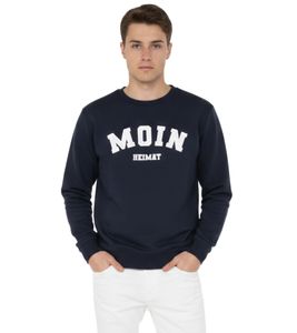 ZWILLINGSHERZ MOIN HEIMAT Sudadera de hombre - Jersey marítimo de invierno con cuello redondo (47061-5 Azul oscuro)