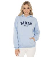 ZWILLINGSHERZ MOIN HEIMAT Women's Hoodie – Maritime Sweatshirt with Pocket (47058-18 Light Blue)