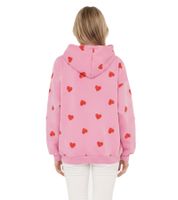 ZWILLINGSHERZ Women's Heart-Print Hoodie – Cozy Sweatshirt with Pocket 47055-22 Pink/Red