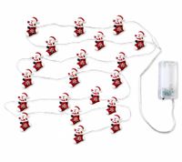 Guirnalda de luces LED LIGHT MOMENTS impermeable con diseño de calcetín de Papá Noel, función de temporizador, 2,2 metros, 20 micro LEDs blanco cálido, 9843954 Plata