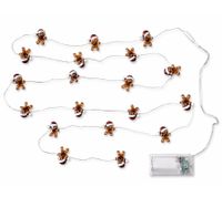 Guirnalda de luces LED impermeables LICHTMOMENTE con diseño de hombre de jengibre, función de temporizador, 2,2 metros, 20 micro LEDs blanco cálido, 9843855 Plata