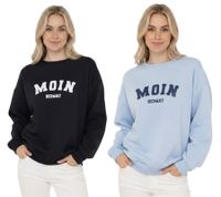 ZWILLINGSHERZ "MOIN HEIMAT" Women's Maritime Winter Sweat-Style Sweater with Crew Neck (Model 47060) – Dark Blue or Light Blue
