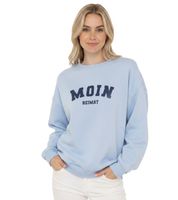 ZWILLINGSHERZ "MOIN HEIMAT" Women's Maritime Winter Sweat-Style Sweater with Crew Neck (Model 47060) – Dark Blue or Light Blue