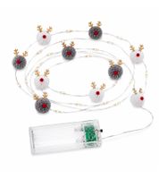 LICHTMOMENTE Waterproof LED wire string light with plush moose motif, timer function, 2.3 meters, 20 warm-white micro LEDs (9825250, Silver)