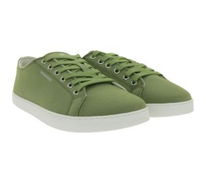 Chaussures minimalistes GROUNDIES Lima pour homme, durables et véganes, baskets basses du Portugal avec semelle TrueSense, chaussures en toile à lacets GND-230177-10 Kaki