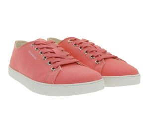 Scarpe barefoot da donna GROUNDIES Lima, sostenibili e vegane, sneakers basse prodotte in Portogallo con suola TrueSense, scarpe stringate in tela GND-130177-09, rosa corallo