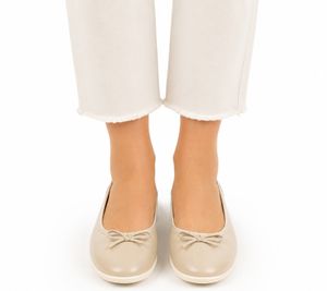 Handcrafted GROUNDIES Ruby 2.0 barefoot ballet flats for women with TrueSense sole – genuine leather (GND-110271-03 Nude-Beige)