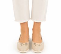 Handcrafted GROUNDIES Ruby 2.0 barefoot ballet flats for women with TrueSense sole – genuine leather (GND-110271-03 Nude-Beige)