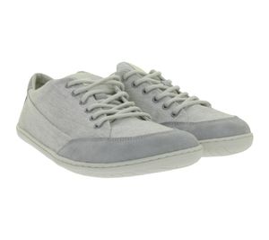 Classic GROUNDIES Amsterdam barefoot sneakers for women with TrueSense sole – genuine leather (GND-110179-16, Light Grey)