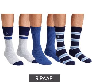 9 Paar SCOTCH & SODA Herren Crew-Socken Amsterdam Cotton Blend Alltags-Strümpfe Einheitsgröße / 41-46 Business-Socken SS601099-037 Grau/Navy, Blau Meliert, Blau gestreift