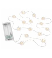 Stimmungsvolle LICHTMOMENTE LED-Draht mit Schneeflocken-Motiv Lichterkette mit Timerfunktion 2,1 Meter 20 LEDs warmweiße Mikro-LED-Lämpchen 9844442 Silber
