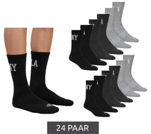 24 Paar SCOTCH & SODA Herren 1/2-Terry High-Quarter-Crew-Socken Alltags-Socken Business-Socken Größe 41-46 SS43513-001 Schwarz, Grau, Dunkelgrau
