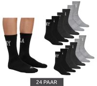 24 Paar SCOTCH & SODA Herren 1/2-Terry High-Quarter-Crew-Socken Alltags-Socken Business-Socken Größe 41-46 SS43513-001 Schwarz, Grau, Dunkelgrau