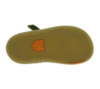 bequeme GROUNDIES Barfußschuhe Noto Kinder Sandalen mit TrueSense Sohle Mädchen und Jungen Echtleder-Schuhe GND-310268-10 Khaki-Grün
