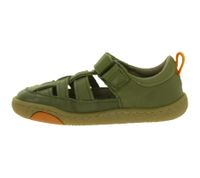 bequeme GROUNDIES Barfußschuhe Noto Kinder Sandalen mit TrueSense Sohle Mädchen und Jungen Echtleder-Schuhe GND-310268-10 Khaki-Grün