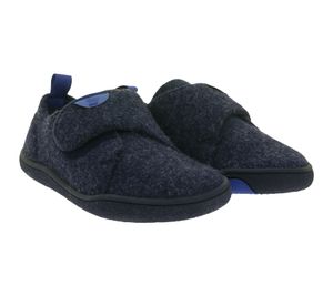 Sustainable and vegan GROUNDIES barefoot shoes – Blokhus children's slippers with TrueSense sole, felt shoes for girls and boys (GND-360252-12, Dark Blue)
