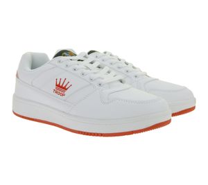 WORLD OF TROOP Destroyer Low Herren Low-Top-Sneaker Damen Retro Turnschuhe Sneaker 3PP0150101 1161 BA Weiß/Rot
