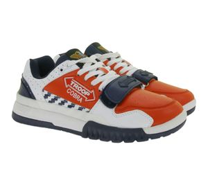 WORLD OF TROOP Cobra Low Herren Low-Top-Sneaker Damen Retro Turnschuhe Sneaker 3PP0170101 1161 AA Weiß/Rot/Blau
