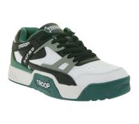 WORLD OF TROOP Delta Low Herren Low-Top-Sneaker Damen Retro Turnschuhe Skater-Sneaker 3PP0160101 1195 AA Weiß/Grün/Schwarz