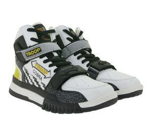 WORLD OF TROOP Cobra High Herren High-Top-Sneaker Damen Retro Turnschuhe Sneaker 3PP0170102 2111 AA Weiß/Schwarz/Gelb