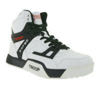 WORLD OF TROOP Delta High Herren High-Top-Sneaker Damen Retro Turnschuhe Skater-Sneaker 3PP0160102 1121 AA Weiß/Schwarz