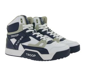 WORLD OF TROOP Delta High Herren High -Top-Sneaker Damen Retro Turnschuhe Skater-Sneaker 3PP0160102 4111 CA Weiß/Blau/Schwarz