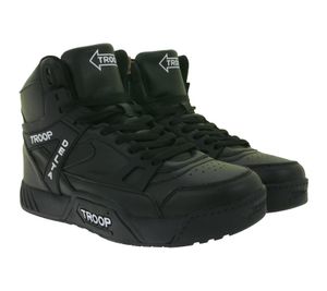 WORLD OF TROOP Delta High Herren High -Top-Sneaker Damen Retro Turnschuhe Skater-Sneaker 3PP0160102 2121 BA Schwarz/Weiß