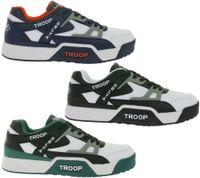 WORLD OF TROOP Delta Low Herren Low-Top-Sneaker Damen Retro Turnschuhe Skater-Sneaker 80101 Weiß/Grün/Schwarz, Weiß/Grau/Schwarz oder Weiß/Blau/Rot