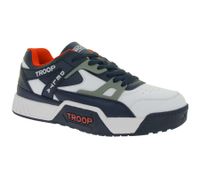 WORLD OF TROOP Delta Low Herren Low-Top-Sneaker Damen Retro Turnschuhe Skater-Sneaker 80101 Weiß/Grün/Schwarz, Weiß/Grau/Schwarz oder Weiß/Blau/Rot