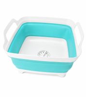 Lot de 2 bassines pliables pour la vaisselle, 19 litres, peu encombrantes, 9941781, bleu/blanc