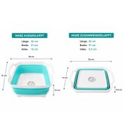 Lot de 2 bassines pliables pour la vaisselle, 19 litres, peu encombrantes, 9941781, bleu/blanc