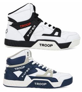 WORLD OF TROOP Delta High Baskets montantes pour homme et femme, style skate rétro, référence 80102, blanc/bleu, blanc/noir ou noir