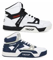 WORLD OF TROOP Delta High Herren High -Top-Sneaker Damen Retro Turnschuhe Skater-Sneaker 80102 Weiß/Blau, Weiß/Schwarz oder Schwarz