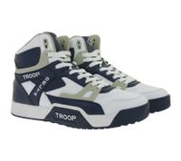 WORLD OF TROOP Delta High Baskets montantes pour homme et femme, style skate rétro, référence 80102, blanc/bleu, blanc/noir ou noir