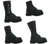 Markante Brandit Unisex Plateau Phantom Boots Echtleder Stiefel Schnür-Boots 2. Wahl – kleine Schönheitsfehler Ranger-Stiefel Schwarz