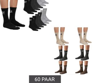 60 Paar SCOTCH & SODA Herren 1/2-Terry High-Quarter-Crew-Socken Alltags-Socken Business-Socken Größe 41-46 SS43513 Braun, Beige, Dunkelgrau oder Schwarz, Grau, Dunkelgrau