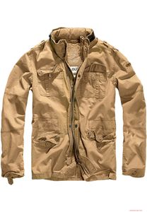 robuste Brandit Herren Britannia Feldjacke mit verstaubarer Kapuze Camel