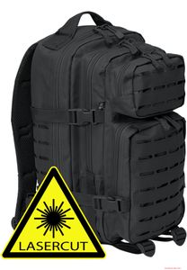 funktionaler Brandit US Cooper Lasercut Medium Backpack Schwarz
