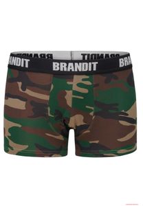 Comfortable Brandit men's boxer shorts with logo, 2-pack, cotton, Woodland Darkcamo