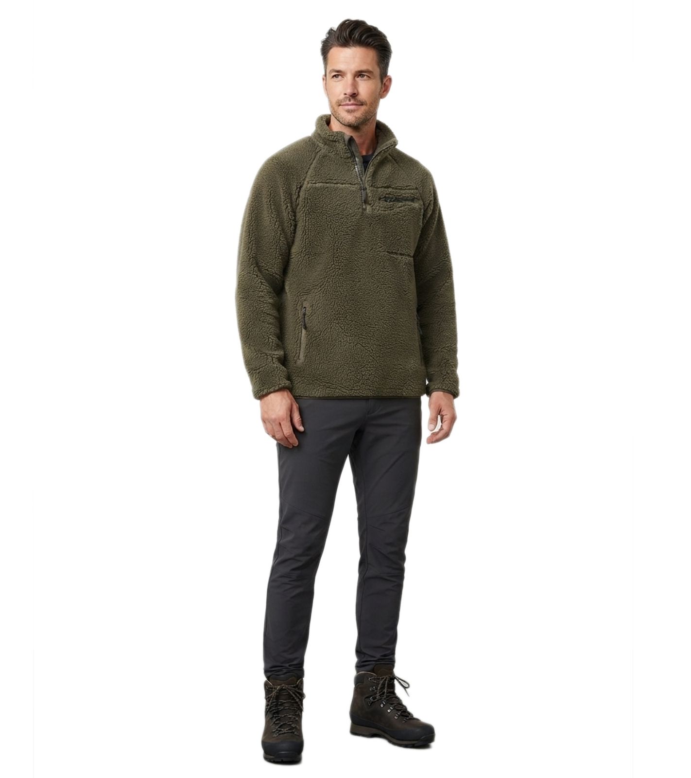 Brandit Herren Teddyfleece Troyer Oliv