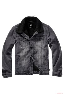 klassische Brandit Herren Sherpa Denim Jacke Schwarz