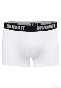 Comodi boxer da uomo Brandit con logo, confezione da 2, bianco/nero