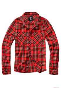 Camicia classica da uomo Brandit in flanella scozzese di cotone