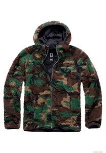 Giacca da lavoro da uomo Brandit in caldo pile effetto orsetto, colore Woodland