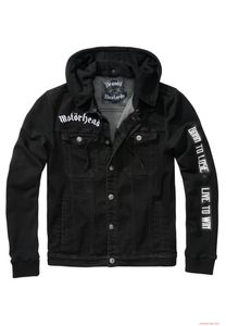 Elegante giacca in denim Brandit Motörhead Cradock, nera
